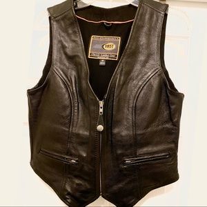 Leather Motorcycle Vest by First Classics Medium